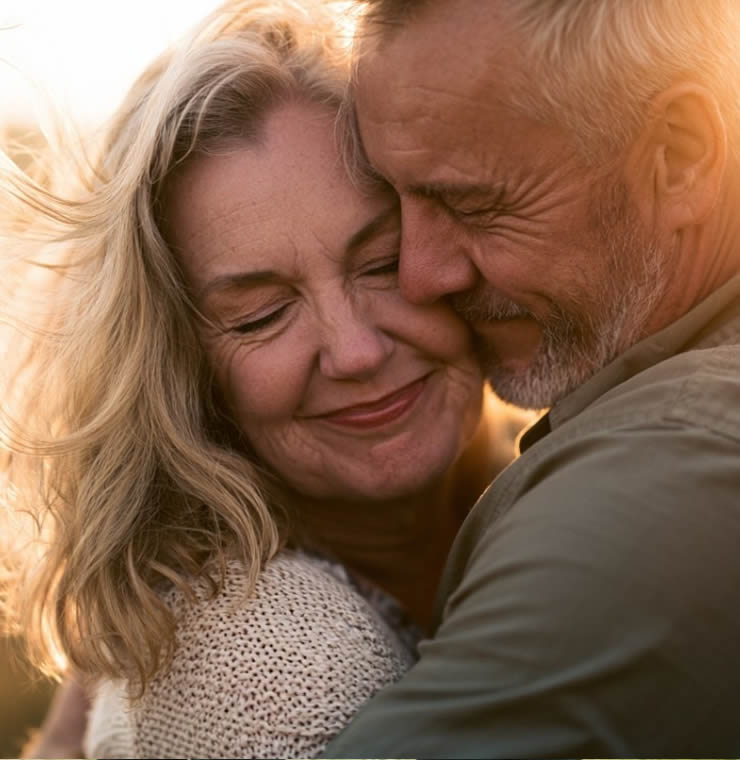 Photo of an Irish man and woman on a date, smiling